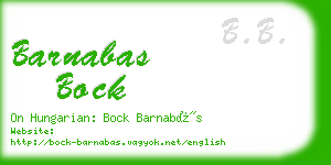 barnabas bock business card